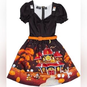 Disney Stitch Shoppe by Loungefly Halloween Dress XL Haunted House Print Mickey